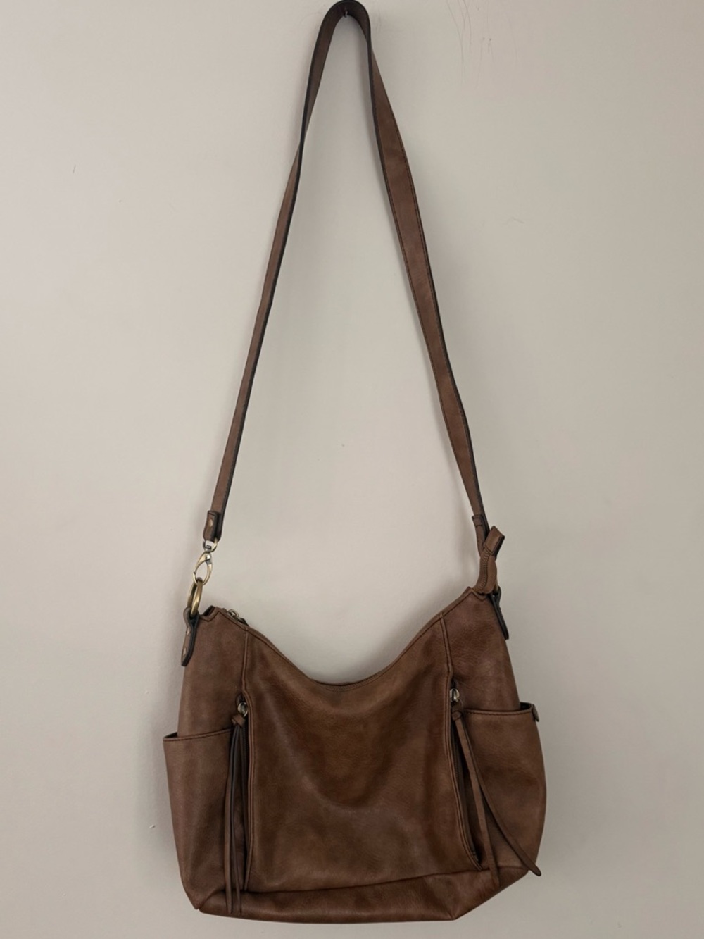 Relic by Fossil Vegan Leather  Brown Crossbody Hobo Bag